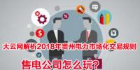 2018年貴州電力市場化交易規(guī)則解析 售電公司怎么玩？