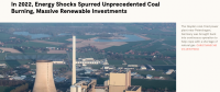 2022年能源危機導(dǎo)致煤炭消費反彈，但可再生能源投資上升更快